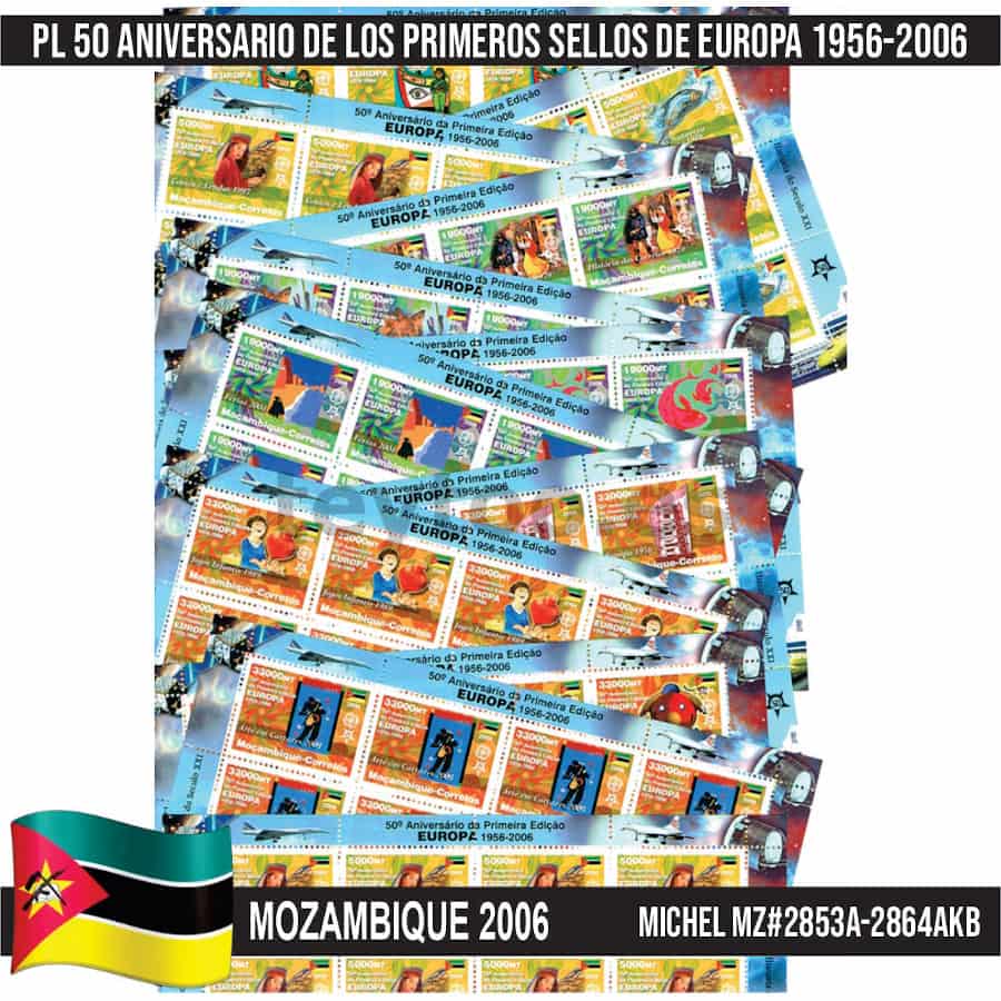 Mozambique 2006. 50 Aniversario sellos de Europa (MNH) MI#2853AKB-2865AKB