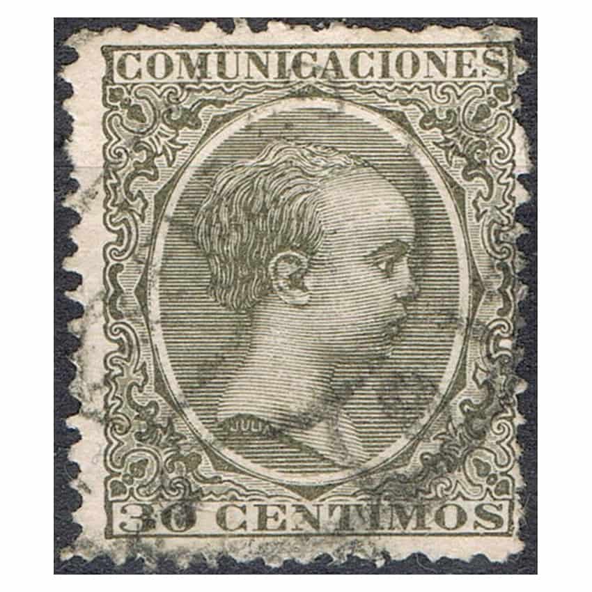 España 1889. Alfonso XIII, 30 c (U) - EDIFIL 222