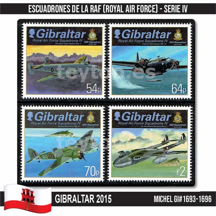 Gibraltar 2015. Escuadrones de la R.A.F. (MNH) MI#1693-1696