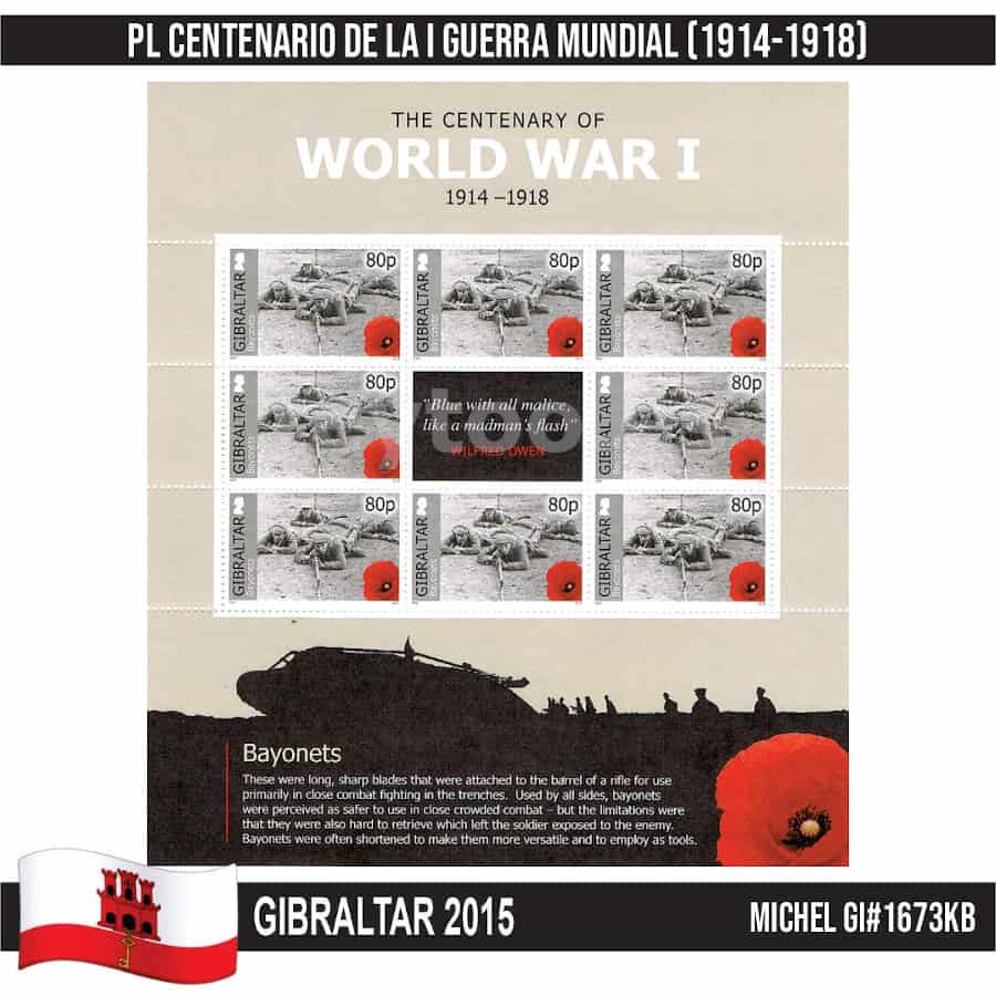 Gibraltar 2015. PL I Guerra Mundial 1914-1918 (MNH) MI#1673KB