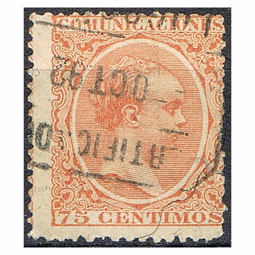 España 1889. Alfonso XIII, 75 c (U) - EDIFIL 225