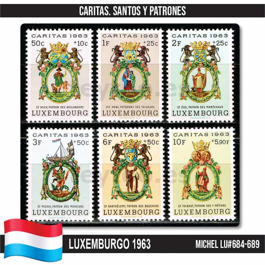 Luxembourg 1963. Caritas. Saints and Patrons (MNH) MI#684-689