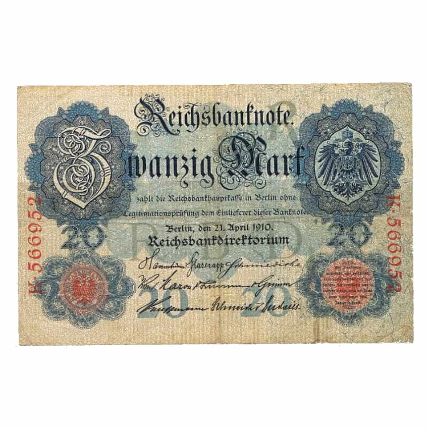 Germany 1910. 20 Marks (F) - P-40a