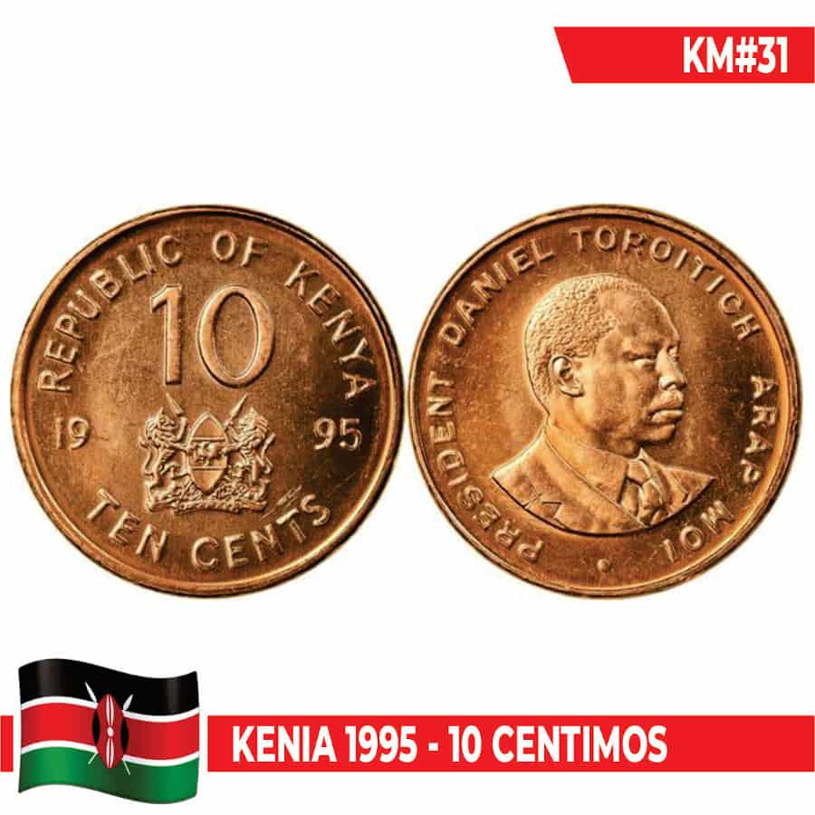 Kenia 1995. 10 cts. Daniel T Arap Moi (SC) KM#31