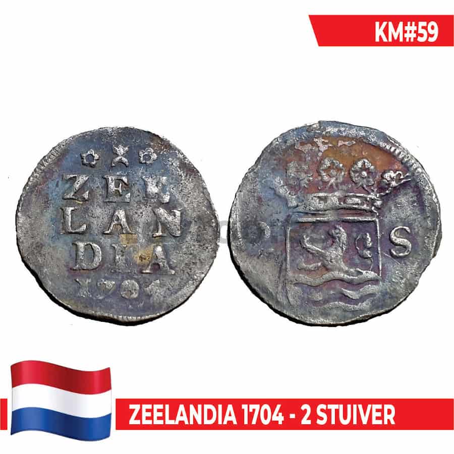 Zeelandia 1704. 2 Silver stuiver (BC) UC#59