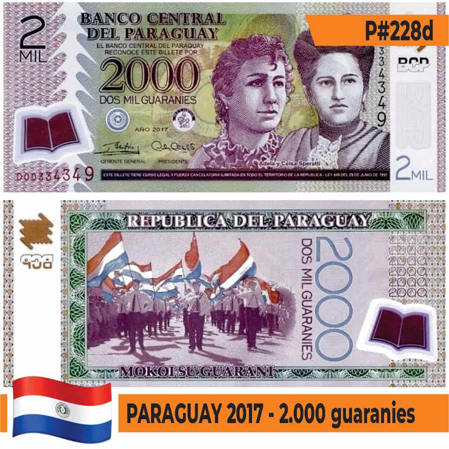 Paraguay 2017. 2,000 guaranies (UNC) P#228d