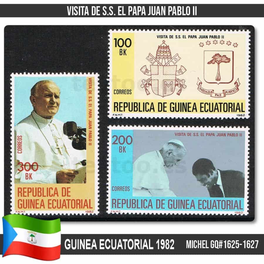 Equatorial Guinea 1982. Visit of Pope John Paul II (MNH) MI#1625-1627