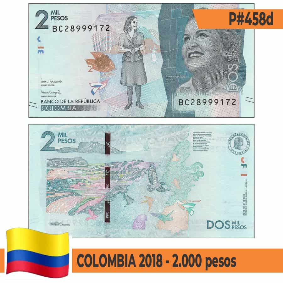 Colombia 2013. 2.000 pesos (UNC) P#457u (copia)