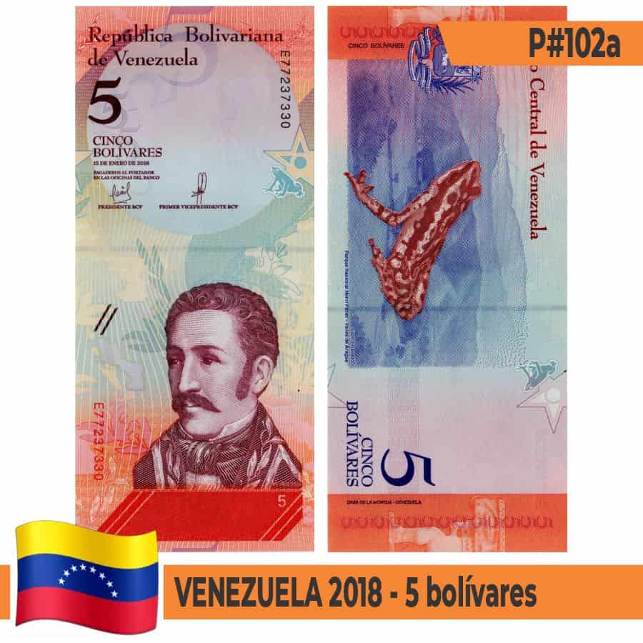 Venezuela 2018. 5 bolívares (UNC) P#102a