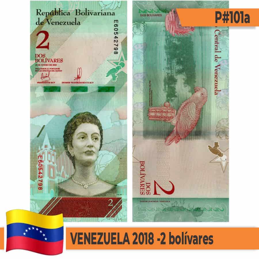 Venezuela 2018. 2 bolívares (UNC) P#101a