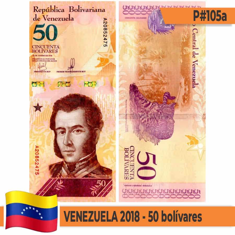 Venezuela 2018 [BLL] 50 Bolivares. Antonio José de Sucre (SC)