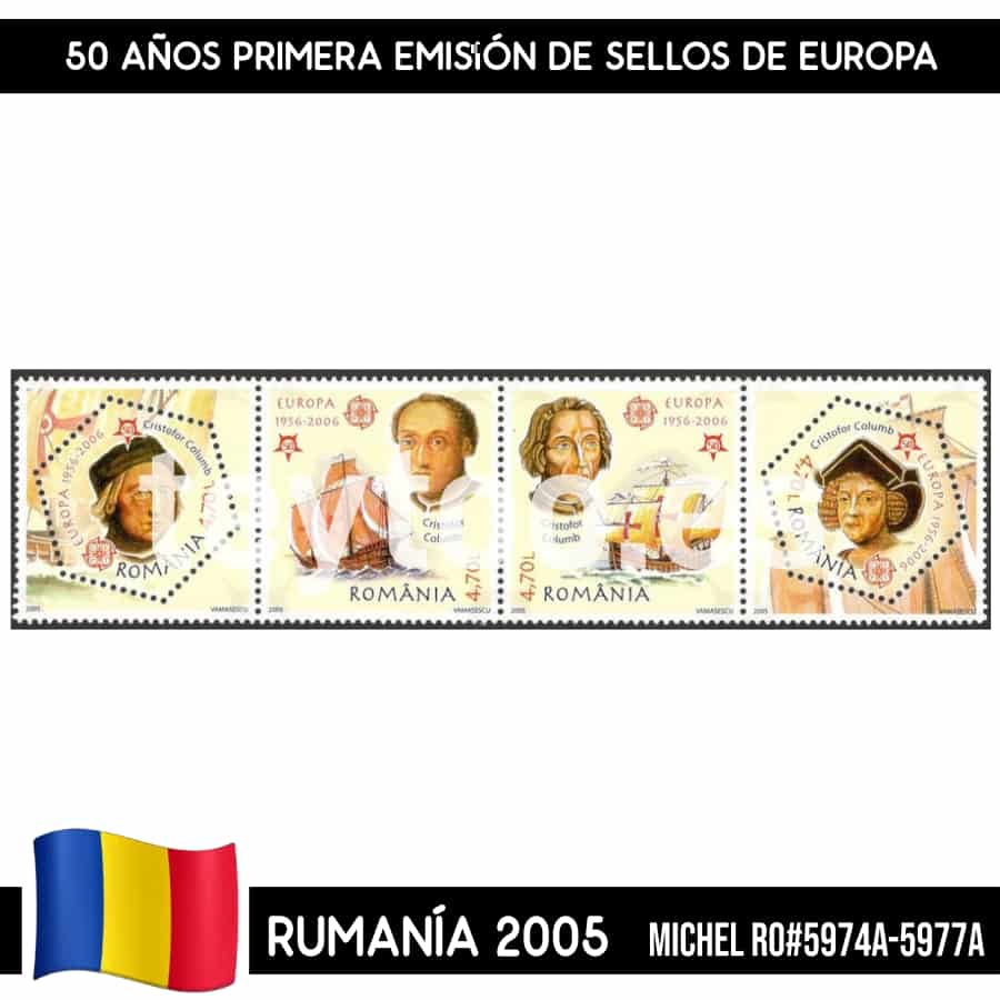 Rumanía 2005. 50 años de los sellos de Europa (MNH) MI#5974A-5977A