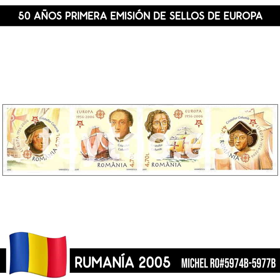 Rumanía 2005. 50 años de los sellos de Europa (MNH) MI#5974B-5977B