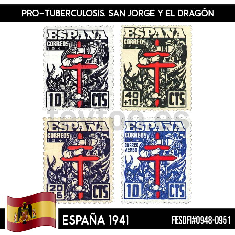 España 1941. Pro-Tuberculosis (MNH) FE#948-951