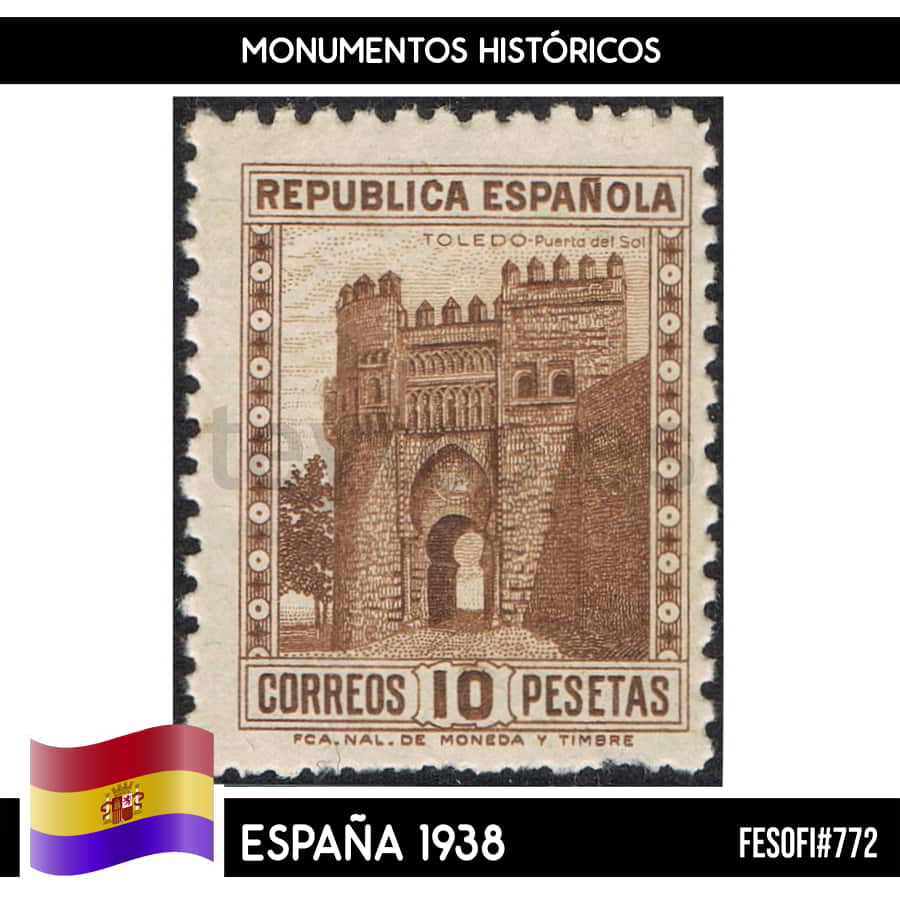 España 1938. Monumentos Históricos, 10 pts (MNH) FE#772