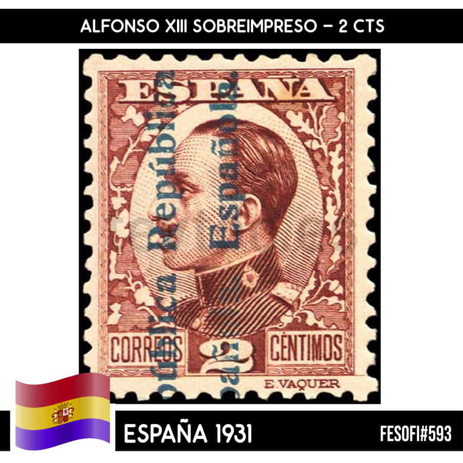 España 1931. Alfonso XIII sobreimpreso, 10 cts (MNH) FE#593