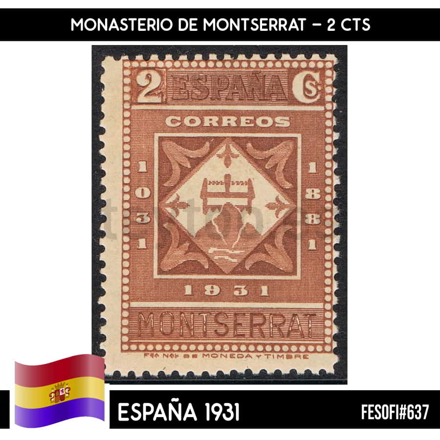 España 1931. Monasterio de Montserrat, 1 cts (MNH) FE#636 (copia)