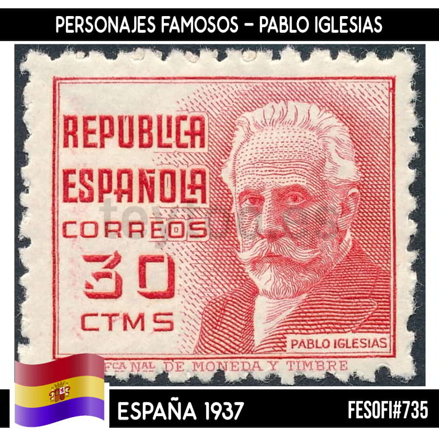 España 1937. Personajes III, 30 cts (MNH) FES#735