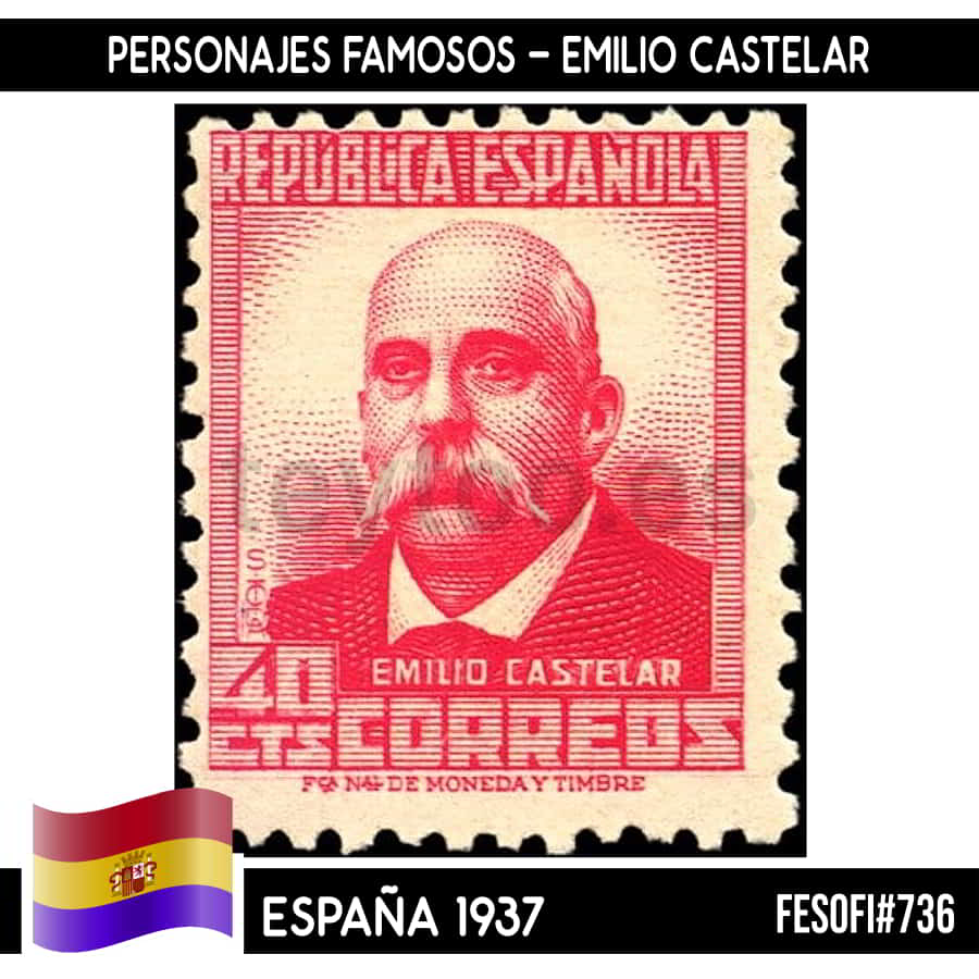 España 1937. Personajes III, 30 cts (MNH) FES#735 (copia)