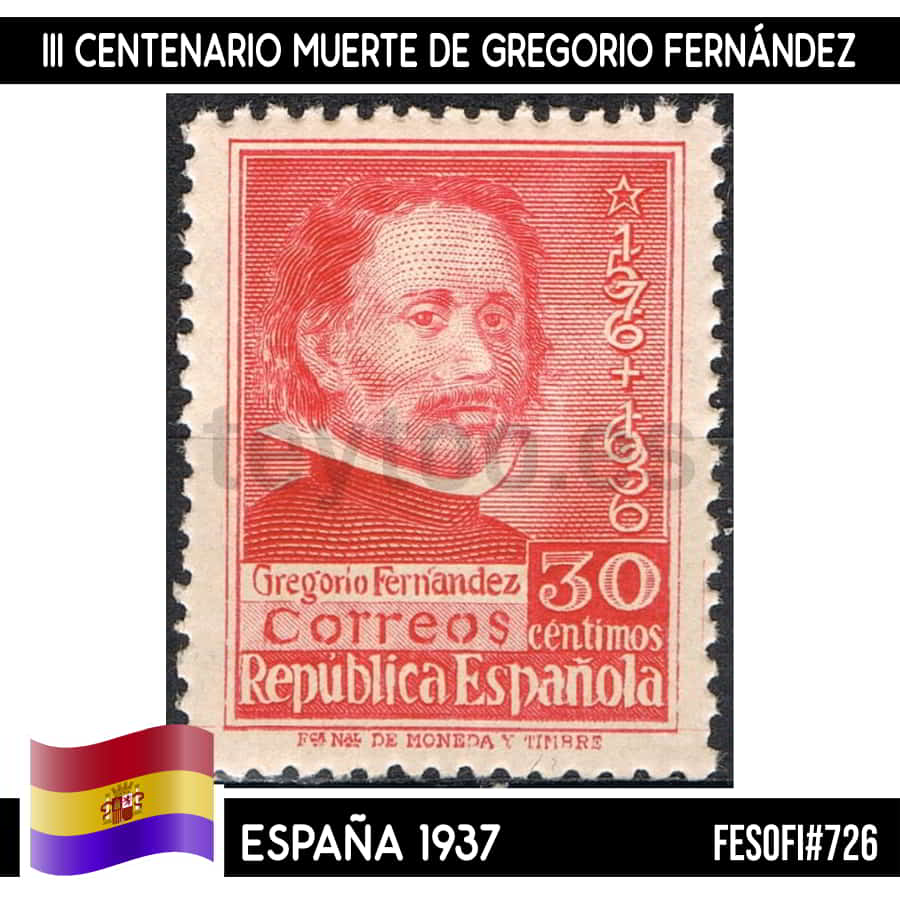 España 1937. 3 centenario muerte de Gregorio Fernández (MNH) FES#726