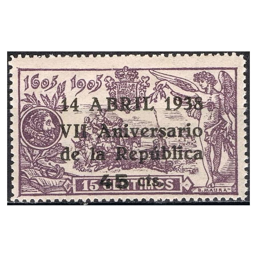 España 1938 [SLL] VII Aniversario da República, 45 cts (MNH)