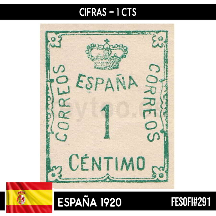 España 1920. Cifra, 1 cts (MNH) FES#291