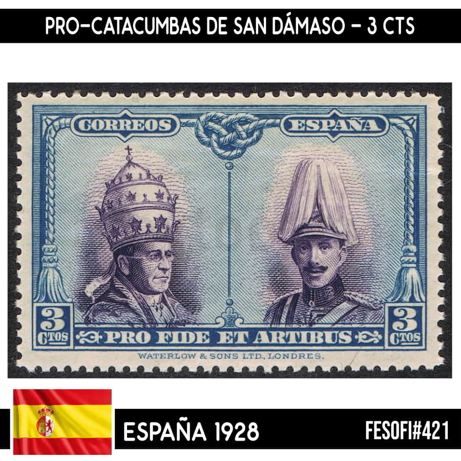 España 1928. Pro-Catacumbas San Dámaso, 3 cts (MNH) FES#405 (copia)