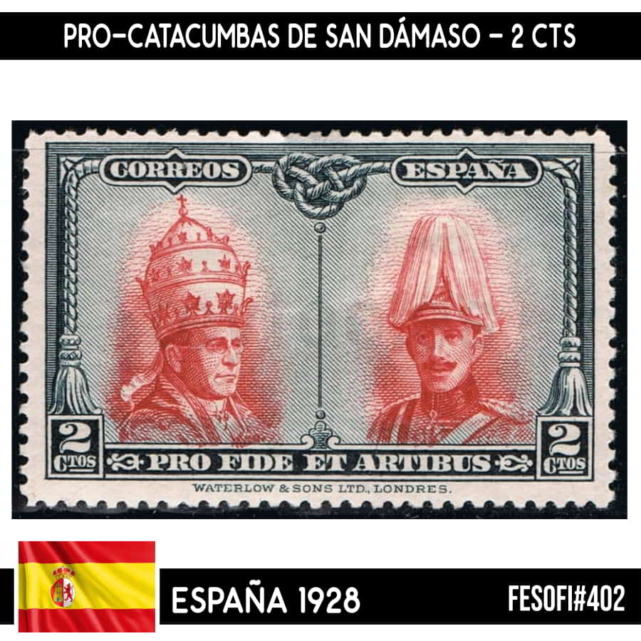 España 1928. Pro-Catacumbas San Dámaso, 2 cts (MNH) FES#402