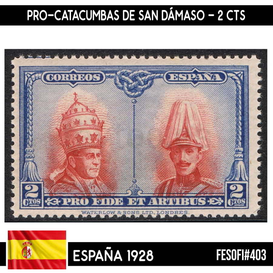 España 1928. Pro-Catacumbas San Dámaso, 2 cts (MNH) FES#402 (copia)