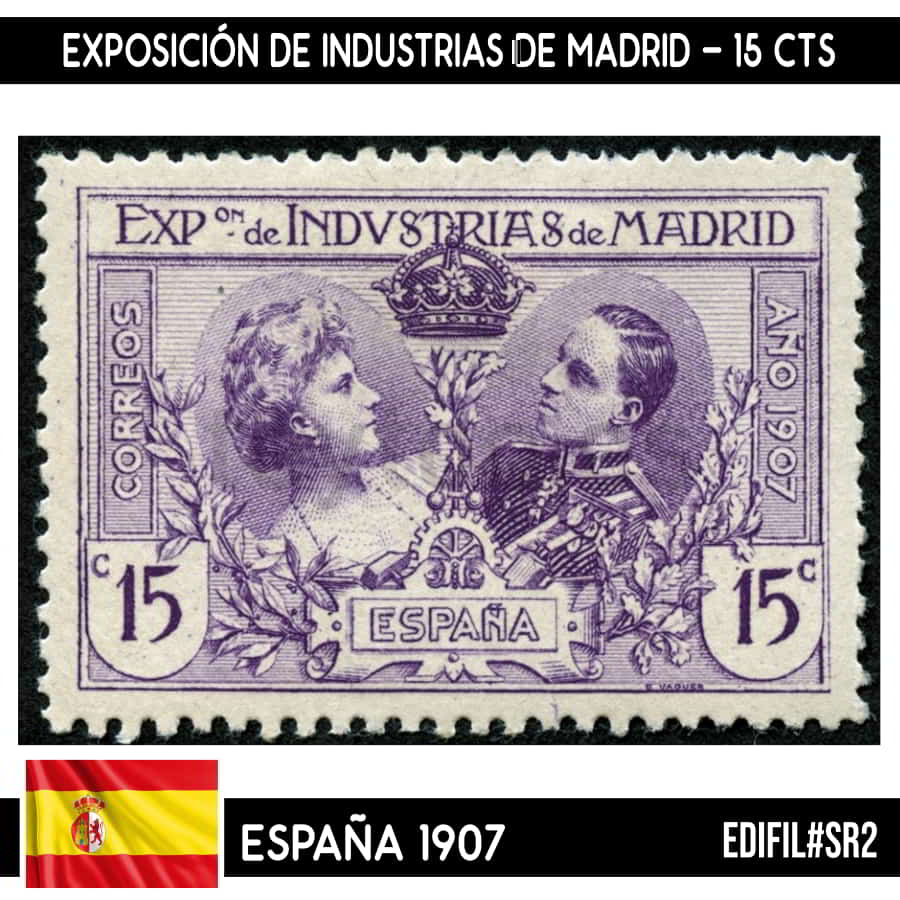 Spain 1907. Exhibition of Industries of Madrid, 15 cts (MNH) ED#SR2