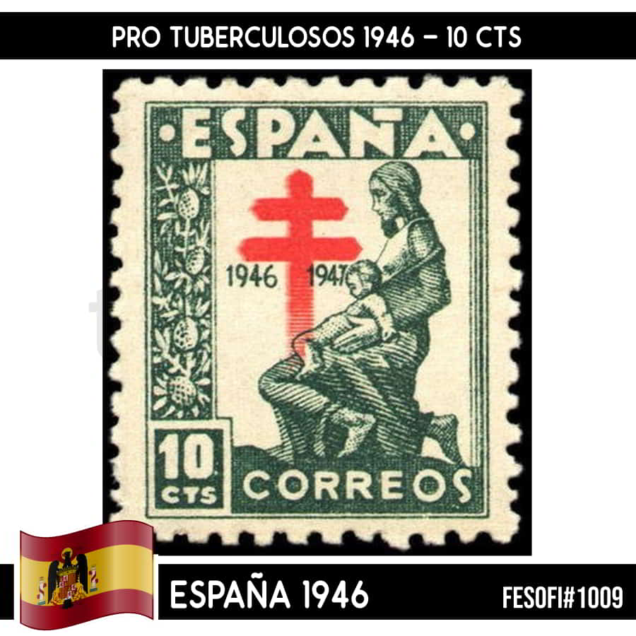 España 1946. Pro Tuberculosos, 10 cts (MNH) FES#1009