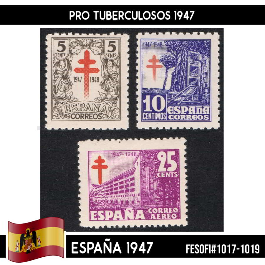 España 1947. Pro Tuberculosos (MNH) FES#1017-1019