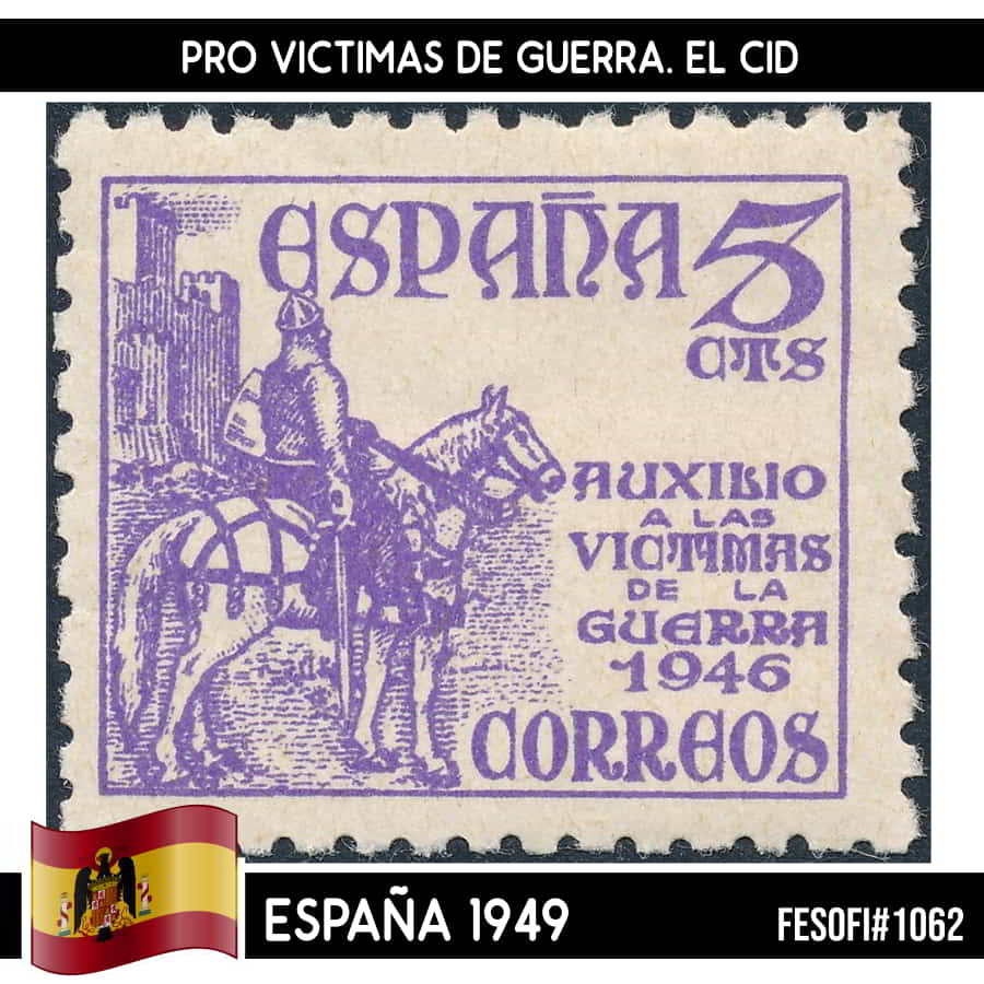 España 1949. Pro Víctimas de la Guerra. El Cid (MNH) FES#1062