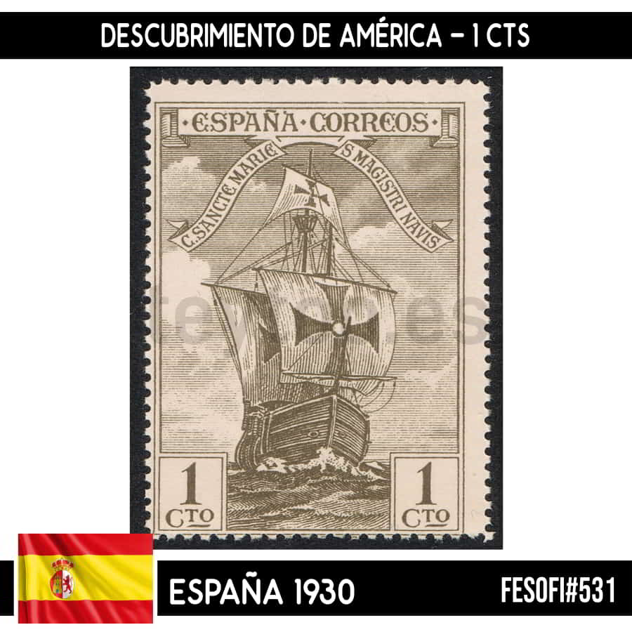 España 1930. Descubrimiento de América, 1 cts (MNH) FES#531