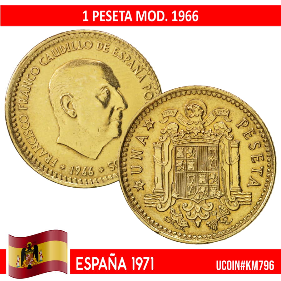 España 1971. 1 pts. Mod. 1966 (SC) UC#796