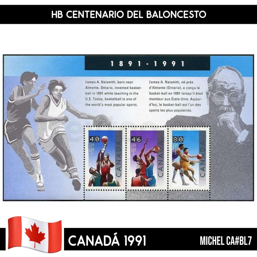 Canadá 1991. Centenario del Baloncesto (MNH) MI#1259 (copia)