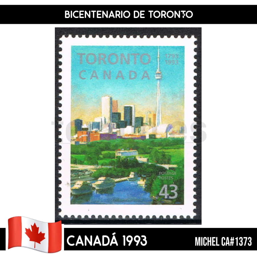 Canadá 1993. II Centenario de la ciudad de Toronto (MNH) MI#1373