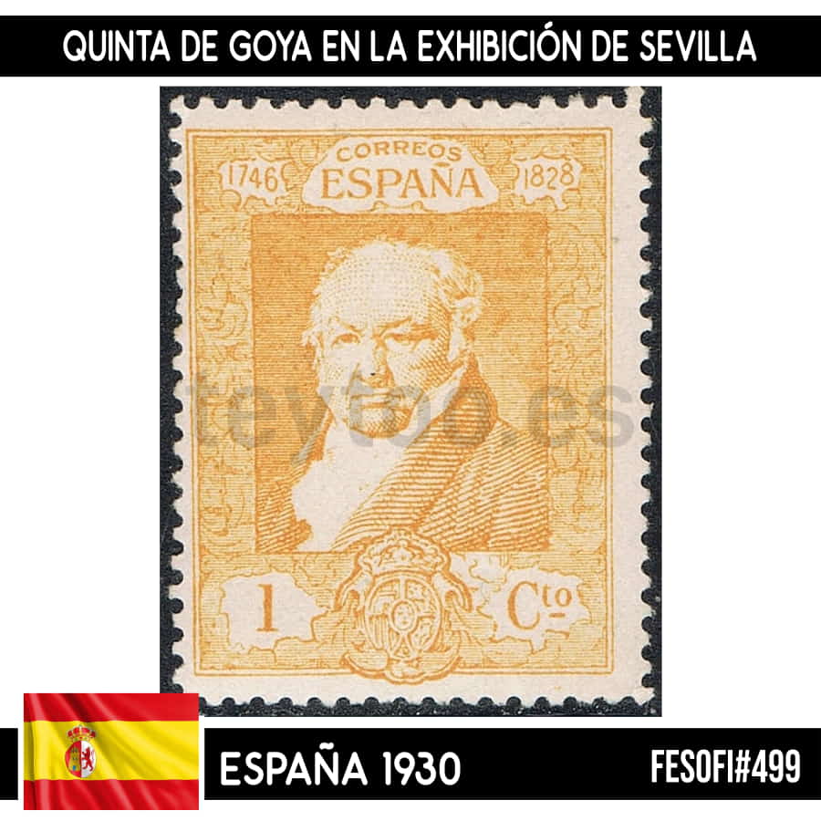 España 1930. Quinta de Goya en la exhibición de Sevilla, 1 cts (MNH) FES#499