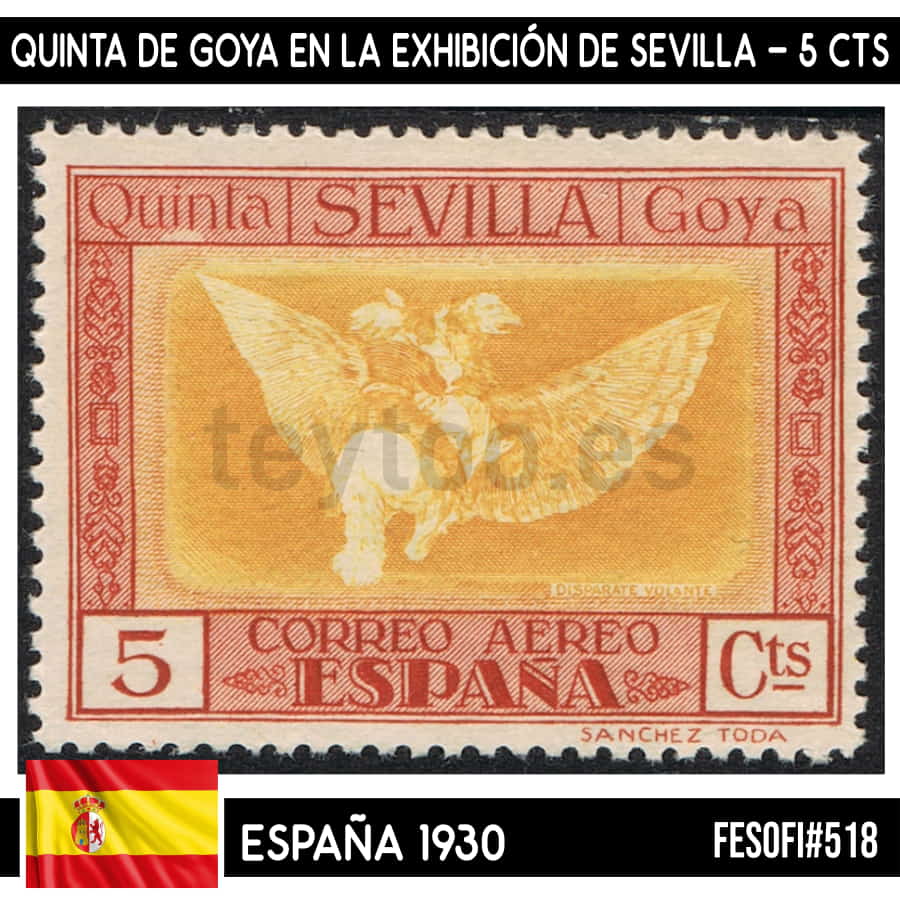 España 1930. Quinta de Goya en la exhibición de Sevilla, 5 cts (MNH) FES#517 (copia)