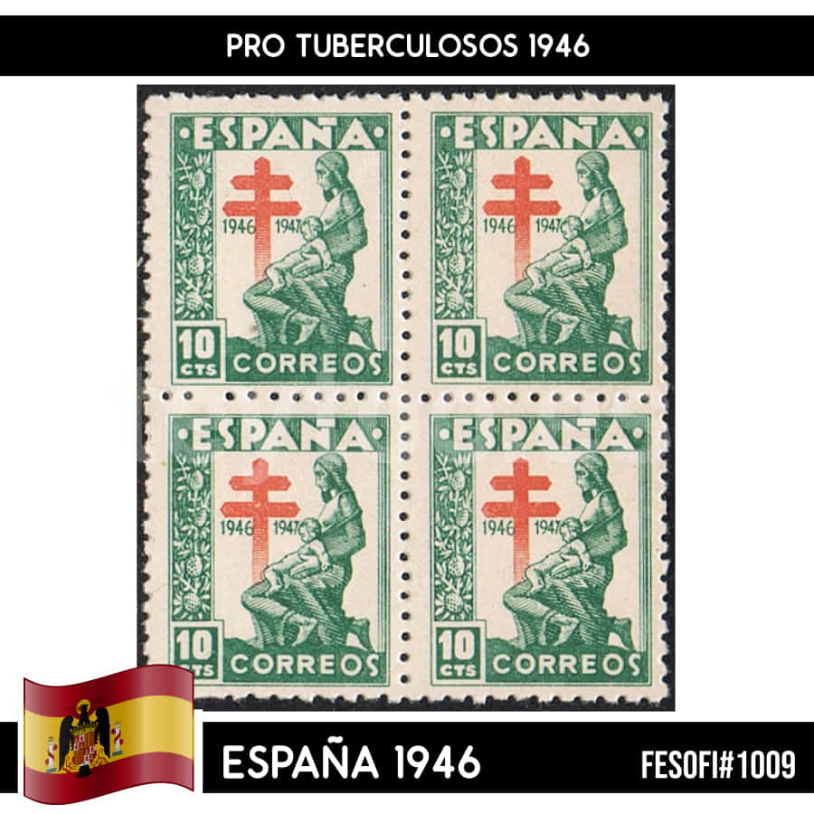 España 1946. B4. Pro Tuberculosos, 10 cts (MNH) FES#1009