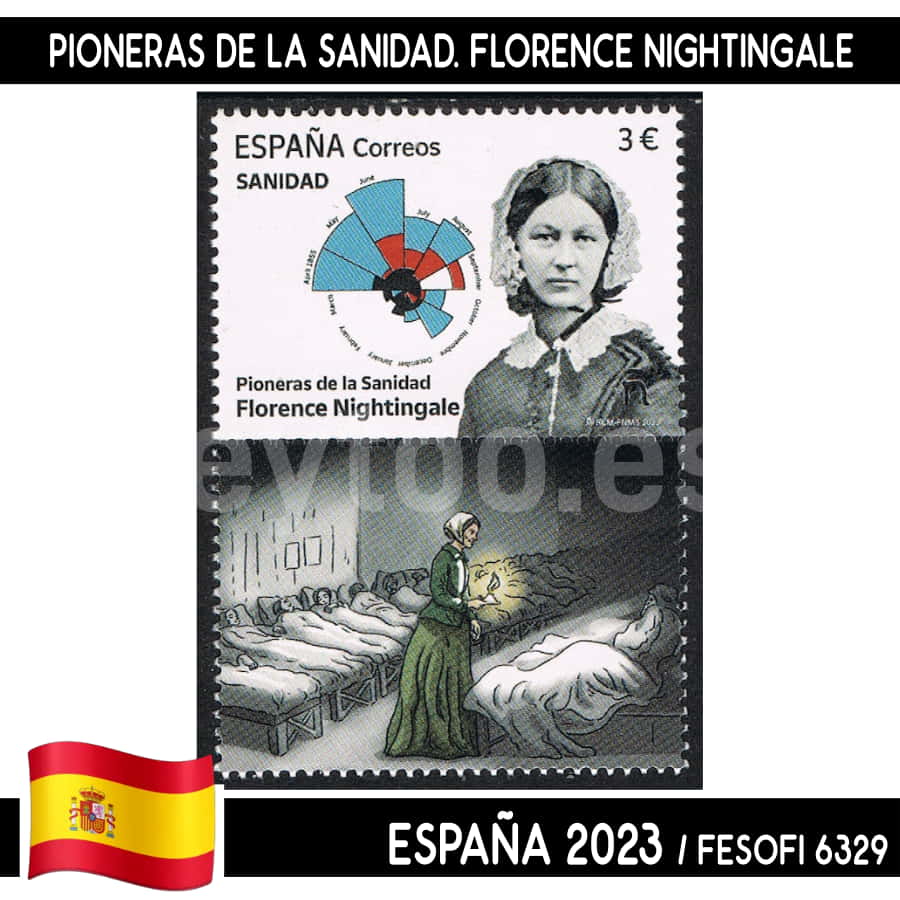 Spain 2023. Pioneers of Health. Florence Nightingale (MNH) FES#6329