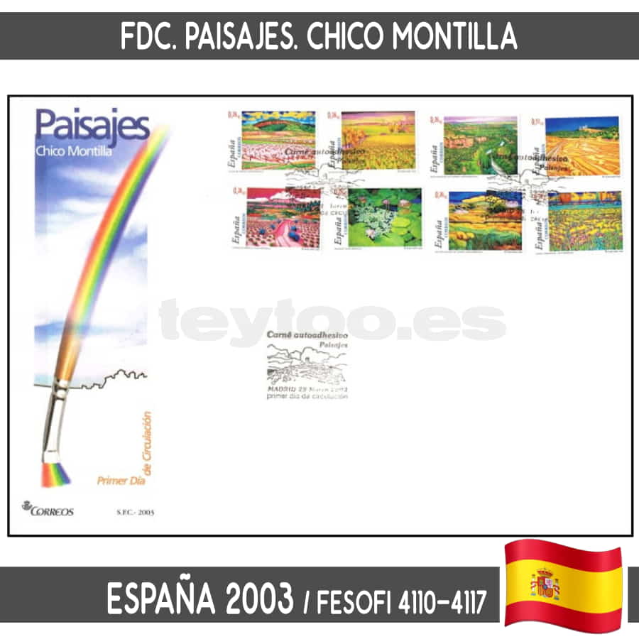 Spain 2003. FDC Painting. Landscapes. Chico Montilla (N) FES#4110-4117