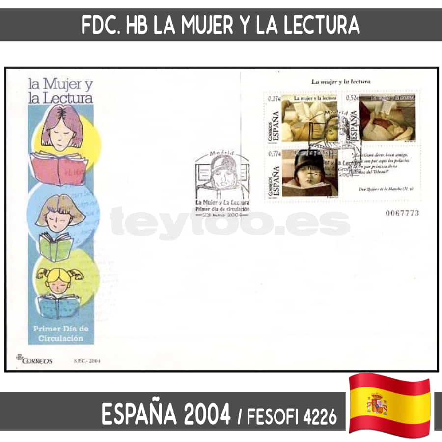 España 2004. FDC HB La Mujer y la lectura II (N) FES#4226