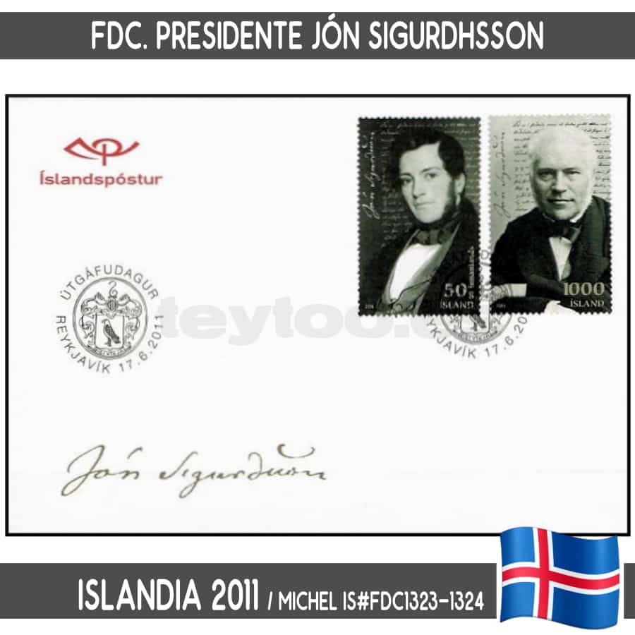 Iceland 2011. FDC President Jón Sigurdhsson (N) MI#1323-1324