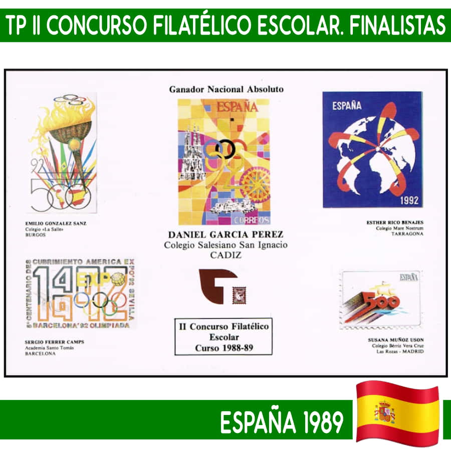 España 1989. TP II Concurso filatélico Escolar. Finalistas (N)