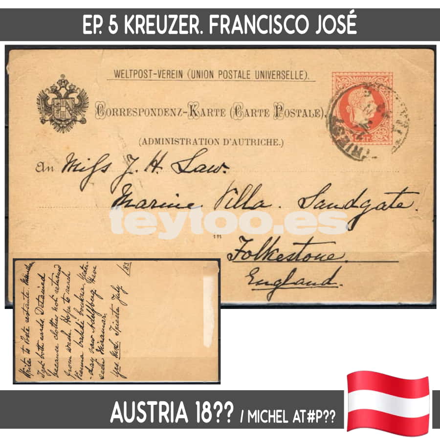 Austria. EP Francisco José, 5 Kreuze circulada (C)