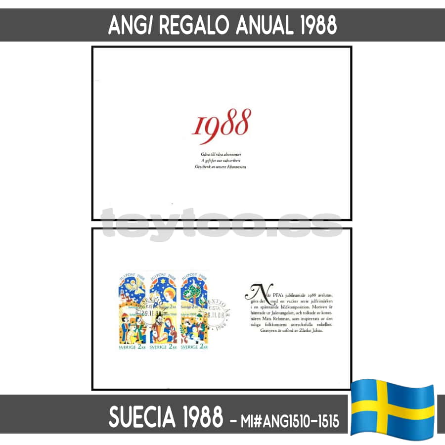 Suecia 1988. [ANG] Regalo Anual 1988 (N) MI#ANG1510-1515