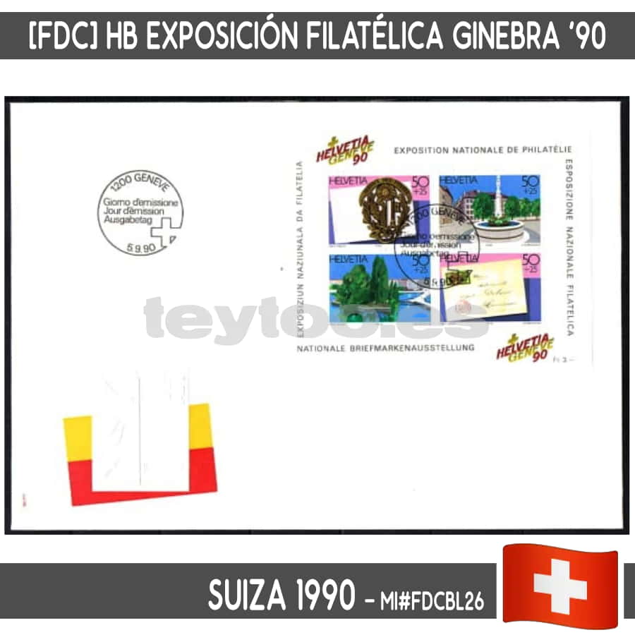 Suiza 1990. [FDC] HB Exposición Nacional de Filatelia (N) MI#FDCBL26