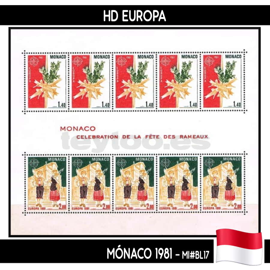 Mónaco 1980. HB Serie Europa (MNH) MI#BL17 (copia)