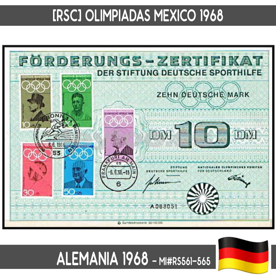 Alemania 1968. [RSC] Serie Juegos Olímpicos. México (MNH) MI#561-565